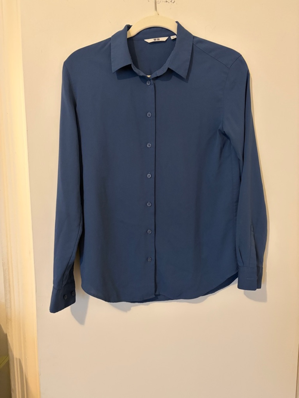 Uniqlo Classic Rayon Button-Up Shirt Slate Blue Size XS